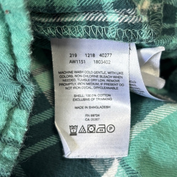 Columbia Green Plaid Cotton Long Sleeve Flannel Button-Up Shirt - Picture 6 of 7